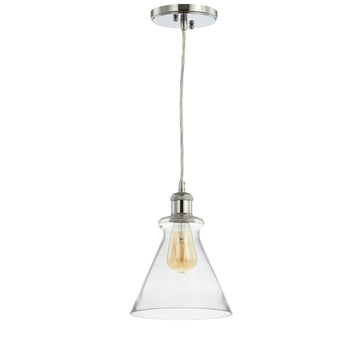 Goldwater 7.5" Adjustable Drop Metal/Glass LED Pendant - JONATHAN Y